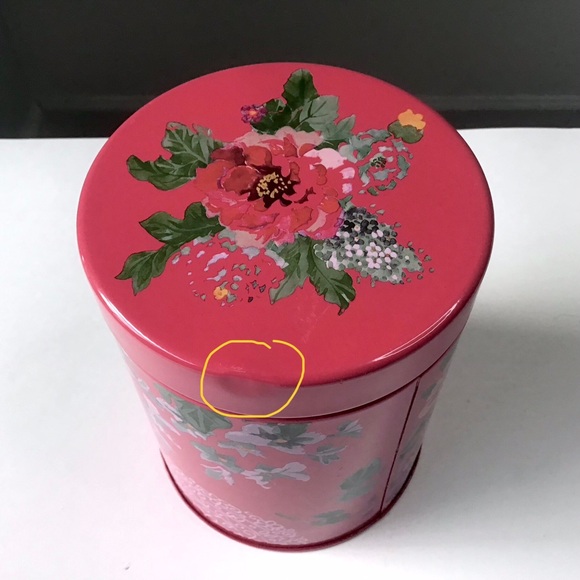 Pioneer Woman Canister Tin W/Lid Country Garden Red Floral Storage Container 5.5 - Picture 10 of 10